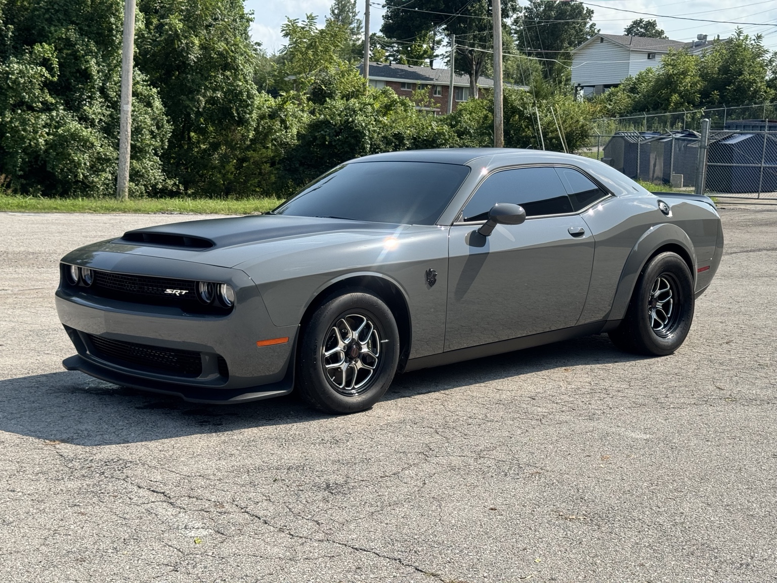 Gray Dodge Challenger protected by STL Auto Defenders