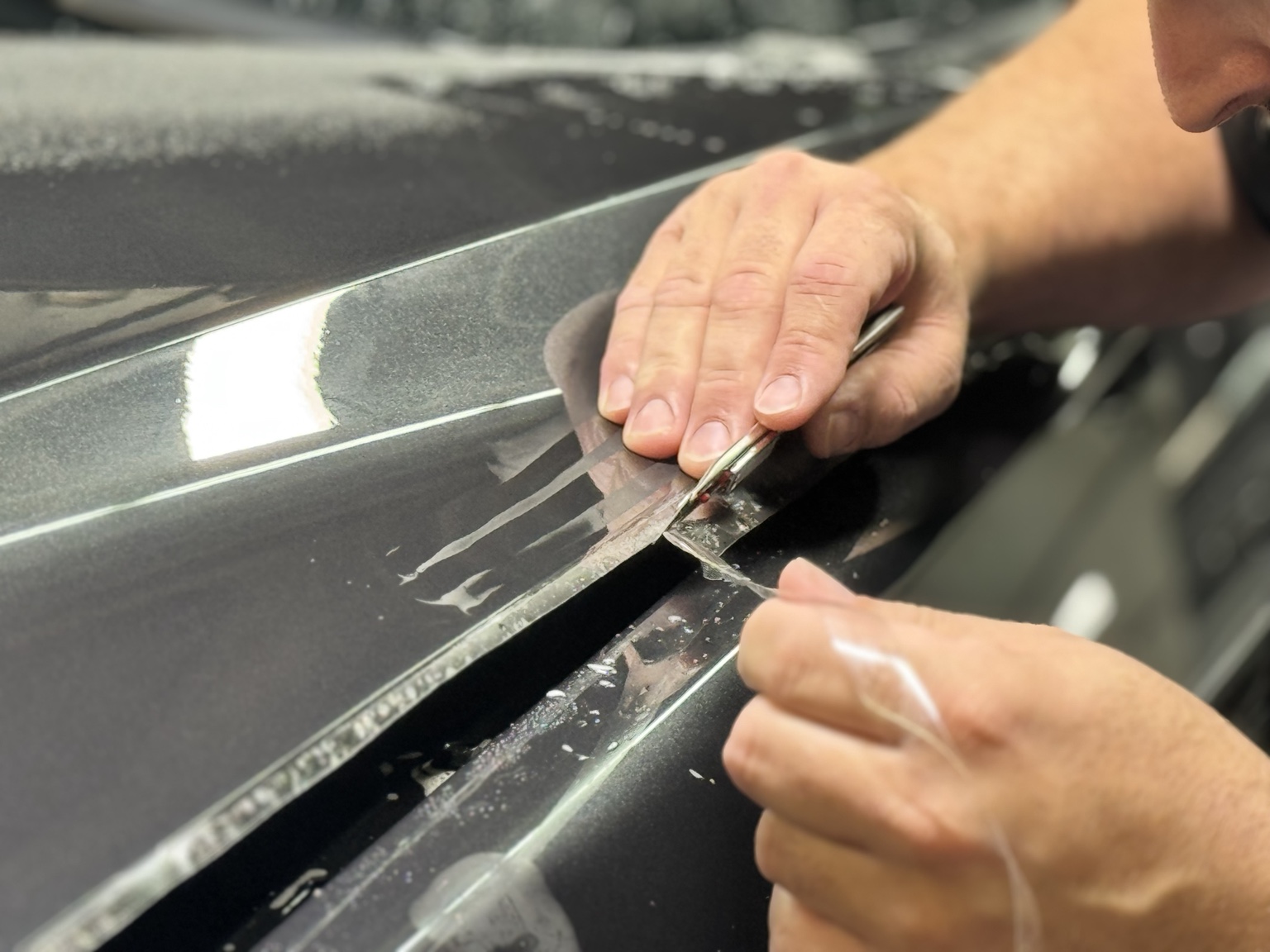 Careful paint protection film edge finishing