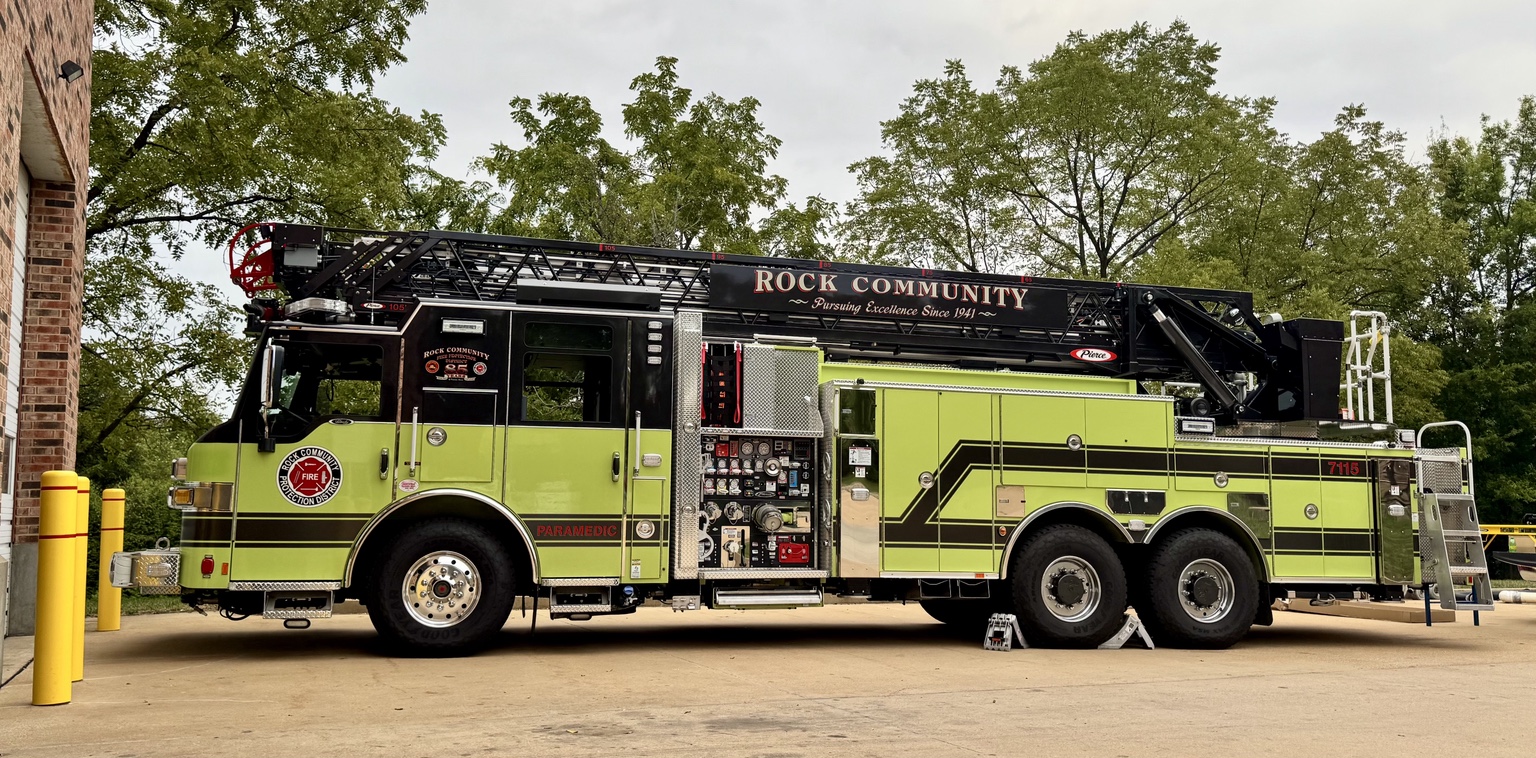 Rock Community Fire Protection District ladder truck featured in our PPF project